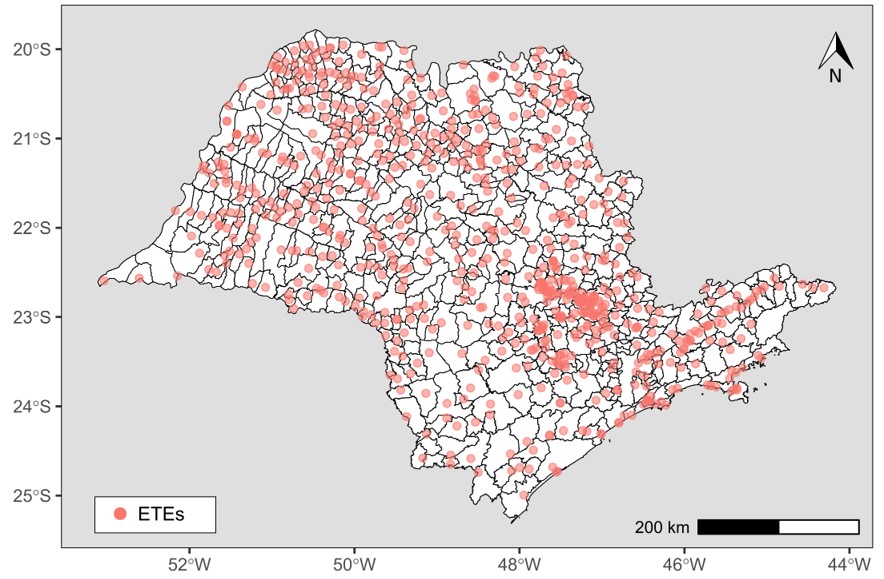 Mapa LancamentodeesgotoemSP USP
