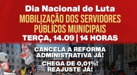 Servidores municipais realizam ato contra reforma administrativa nesta terça