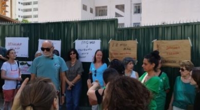 Representantes do SEESP participam de protesto contra corte irregular de árvore em Pinheiros